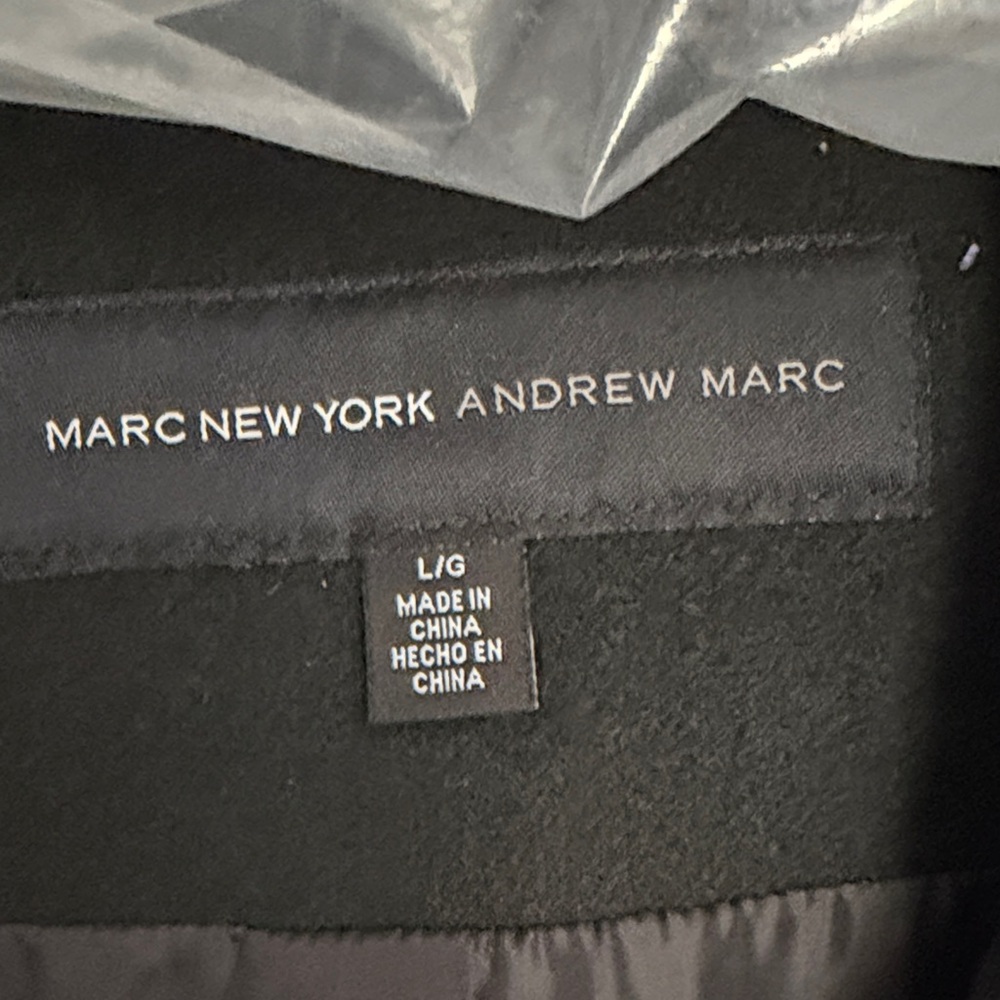 Black Wool Pea Coat by Marc New York Women's Size Large - Picture 4 of 5